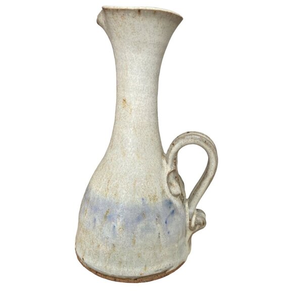 Handmade Stoneware Oil & Vinegar Cruet Set Rustic Pottery Ceramic Kitchen Decor - Picture 7 of 8